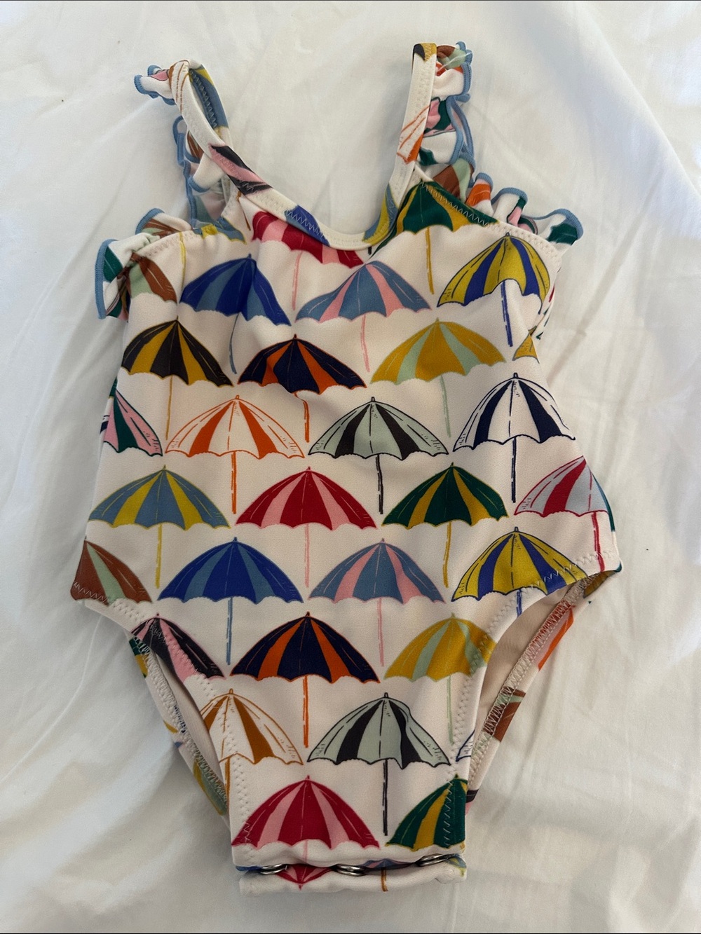 NWOT Pink Chicken 6-12 months baby girl swim one piece with umbrella print